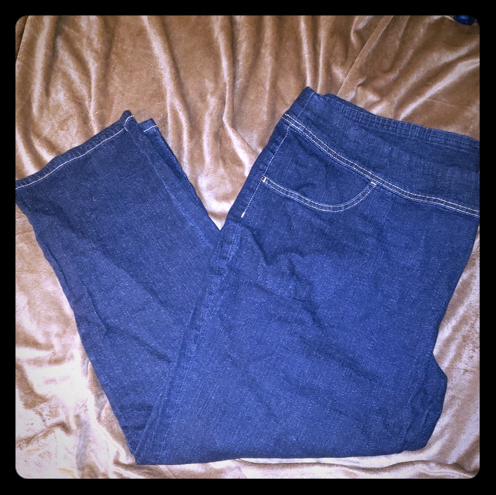 Plus Size elastic waistband stretch jeans